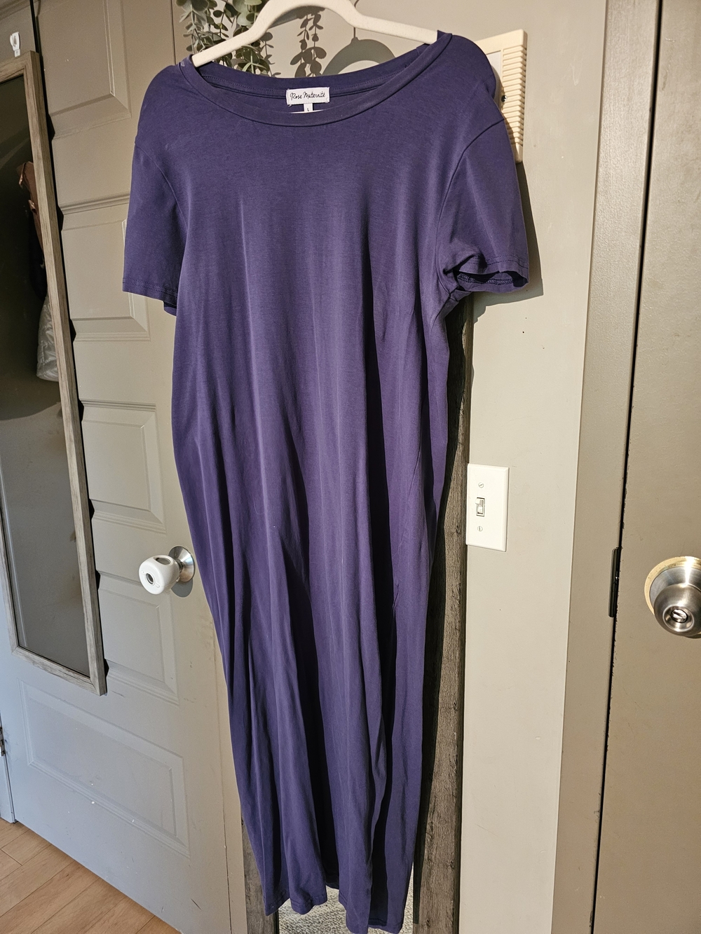 Eileen Fisher Short-Sleeve Maxi Dress in Navy